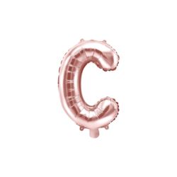 Balon foliowy Litera "C", 35cm, różowe złoto