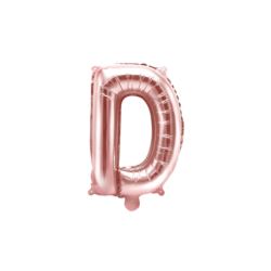 Balon foliowy Litera "D", 35cm, różowe złoto