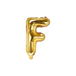 Balon foliowy Litera "F", 35cm, złoty