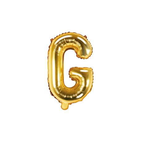 Balon foliowy Litera "G", 35cm, złoty
