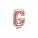 Balon foliowy Litera "G", 35cm, różowe złoto