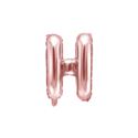 Balon foliowy Litera "H", 35cm, różowe złoto