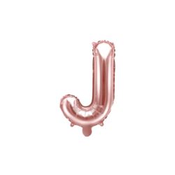 Balon foliowy Litera "J", 35cm, różowe złoto