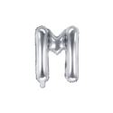 Balon foliowy Litera "M", 35cm, srebrny