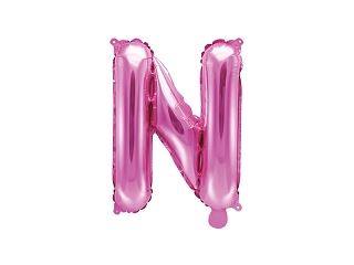 Balon foliowy Litera "N", 35cm, ciemny różowy