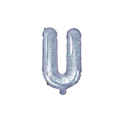 Balon foliowy Litera "U", 35cm, holograficzny