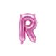 Balon foliowy Litera "R", 35cm, ciemny różowy