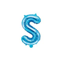 Balon foliowy Litera "S", 35cm, niebieski