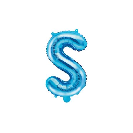 Balon foliowy Litera "S", 35cm, niebieski