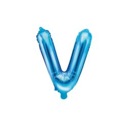 Balon foliowy Litera "V", 35cm, niebieski