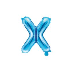 Balon foliowy Litera "X", 35cm, niebieski