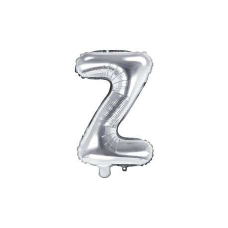 Balon foliowy Litera "Z", 35cm, srebrny