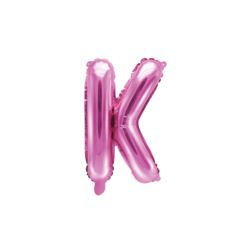 Balon foliowy Litera "K", 35cm, ciemny różowy