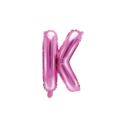 Balon foliowy Litera "K", 35cm, ciemny różowy