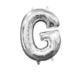 Balon, foliowy literka mini "G" 22x33 cm, srebrna