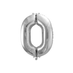 Balon foliowy Cyfra "0", 86cm, srebrny