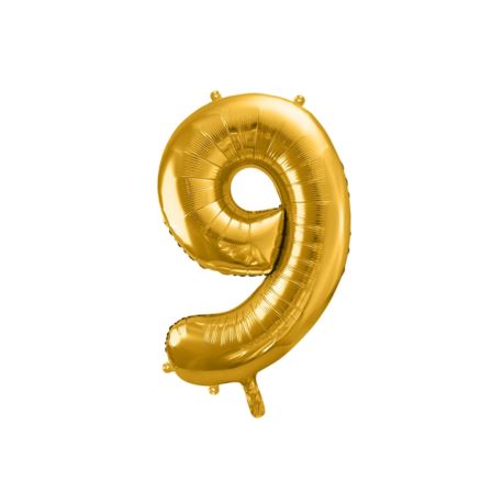Balon foliowy Cyfra "9", 86cm, złoty