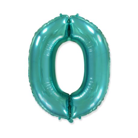 Balon foliowy FX - "Number 0" tiffany, 85 cm