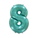 Balon foliowy FX - "Number 8" tiffany, 85 cm