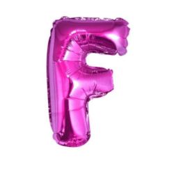 Balon foliowy "Litera F", różowa, 35 cm