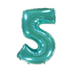 Balon foliowy FX - "Number 5" tiffany, 85 cm