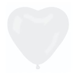 Balon CR17 pastel "Serce duże" - biały/ 50 szt.