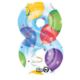 Balon, foliowy Cyfra "8" multicolor 53x83 cm