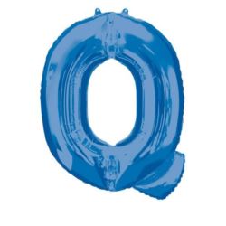Balon foliowy Litera "Q" niebieski, 60x81 cm