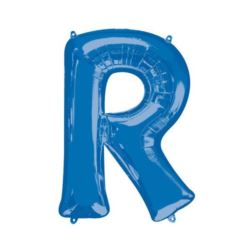 Balon foliowy Litera "R" niebieski, 58x81 cm
