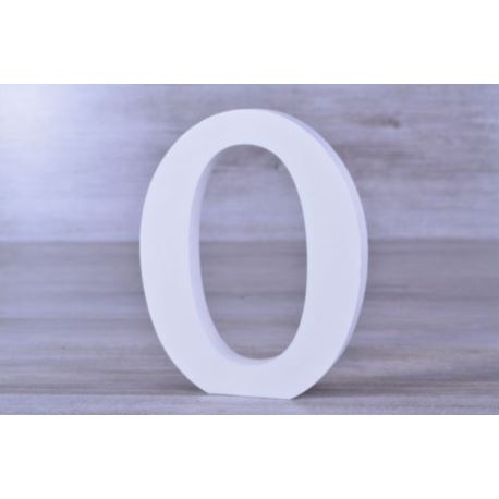 Litery ozdobne, drewno 16 cm "O" - biały, 1 szt.