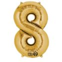 Balon foliowy Cyfra "8" - złota 53x83 cm