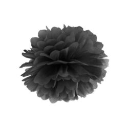 Pompon bibułowy, czarny 35 cm, 1 szt.