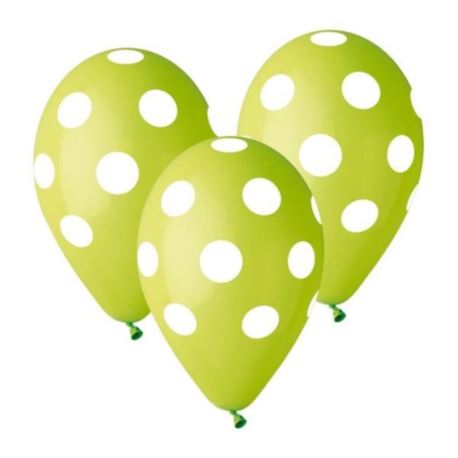 Balony Premium "Grochy", zielone 12"/5 szt.