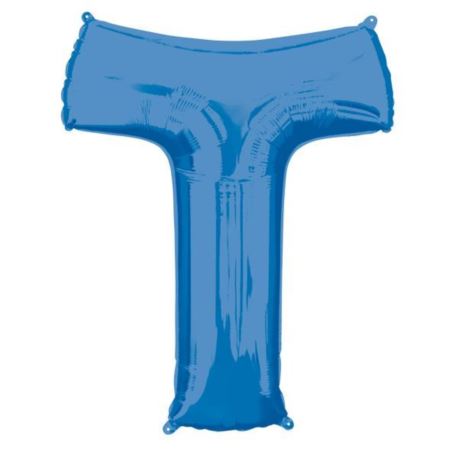 Balon foliowy Litera "T" niebieski, 66x81 cm