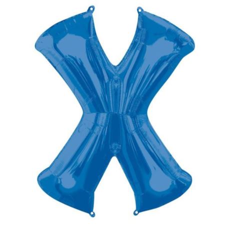 Balon foliowy Litera "X" niebieski 76x86 cm