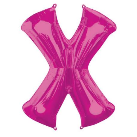 Balon foliowy Litera "X" różowy 68x88 cm