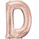 Balon foliowy Litera "D" różowe złoto, 60x83 cm