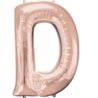 Balon foliowy Litera "D" różowe złoto, 60x83 cm
