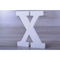 Litery ozdobne, drewno 16 cm "X" - biały, 1 szt.