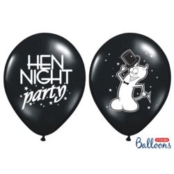 Balony 30cm, Hen night party, Pastel Black, 50 szt