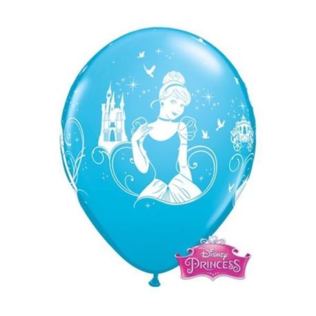 Balon QL 12" z nadr."Cinderella", pastel błękitny