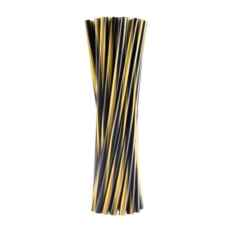 Rurki (słomki) proste Twister czarno-złote 8x240mm