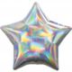 Balon foliowy gwiazda standard hologram 43cm Srebr