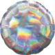 Balon foliowy okrągły standard hologram 43cm Srebr