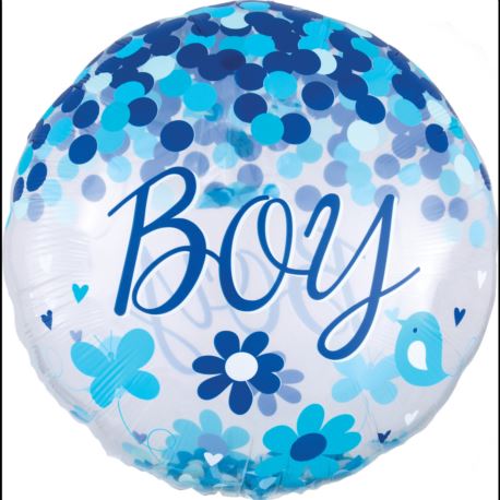 Jumbo Baby Boy, Konfetti-balon foliowy, P45 ,zapak