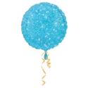 Balon foliowy okrągły niebieski, gwiazdki 43 cm