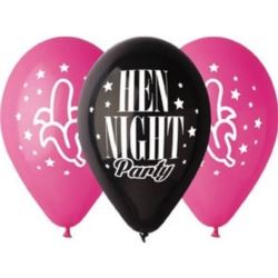 balony, balony na hel, dekoracje balonowe, balony Łódź, balony z nadrukiem, Balony Premium "Hen Night - Party", 12".