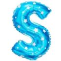 Balon foliowy Litera "S" - niebieska w gwiazdki