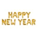Balon foliowy Happy New Year, 370x35cm, złoty