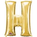 Balon, foliowy literka mini "H" 25x33 cm, złoty